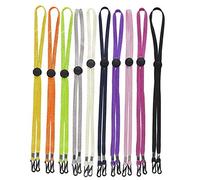 Tovip 10Pcs Mixed Color Hat Chin Cord with Adjustable Cord Fastener - Unisex Removable Sun Hat Chin Strap with Spring Loaded Stop Cord Lock, Windproof Buckle Retaining Clip