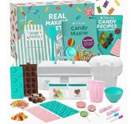 Tovla Jr. Kids Ultimate Candy Making Set - Real Tools, Recipe Cards & Carrying Case - Make Gummies, Lollipops, Chocolates, and More - Ages 6-12