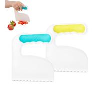 TOVLA JR. Toddler Chopper Montessori Knives for Young Kids 2-Piece Kids Knife for Real Cooking Kid Friendly Knives - BPA-Free - Safe Kids Cutting Knife - Colorful Kids Kitchen Knife Set