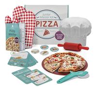 TOVLA JR. Ultimate Pizza Cooking Set for Kids - Real Cooking Tool Set & Recipe Cards - Junior Chef Hat Baking Set with Oven Gloves, Utensils, Pizza Gift Box - Cooking for Kids, STEM Learning Tools