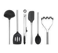 Tovolo 1000257 Utensil Set S/6-Black, Silicone, Black