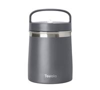 Tovolo 2 Quart Stainless Steel Traveler, Double-Wall Vacuum-Insulated Food Container, 2 Qt. Food Storage & Ice Cream Container, Easy-Carry Handle, Travel Mug for Hot Food & Cold Ice Cream