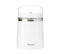 Tovolo 2 Quart Stainless Steel Traveler, Double-Wall Vacuum-Insulated Food Container, 2 Qt. Food Storage & Ice Cream Container, Easy-Carry Handle, Travel Mug for Hot Food & Cold Ice Cream, White