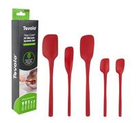 Tovolo 60137-401 Flex-Core All Silicone Spatula Set of 5 for Meal Prep, Cooking, Baking, and More-Cayenne
