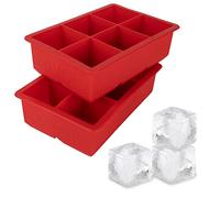 Tovolo 81-21761 King Cube Ice Trays, Candy Apple-Set of 2, Silicone