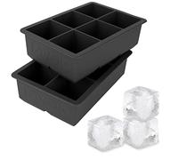 Tovolo 81-21778 King Cube Ice Trays, Charcoal-Set of 2, Silicone