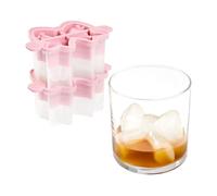 Tovolo Bow Ice Mold Pack of 2 Pink Holiday Bow Shaped Ice Cube Molds for Cocktails, Festive Ice Mold Christmas Stocking Stuffer for Adults, Slow Melting Dishwasher Safe BPA Free Holiday Ice Molds