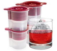 Tovolo Christmas Ornament Ice Molds, Set of 4 - Large Ice Mold Ideal for Festive & Holiday Drinks - Odor-Free Freezer Storage, Dishwasher-Safe with Silicone Plunger