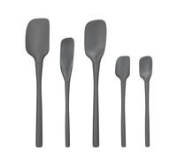 Tovolo Flex-Core All Silicone Spatula Set of 5 for Meal Prep, Cooking, Baking, and More - Charcoal