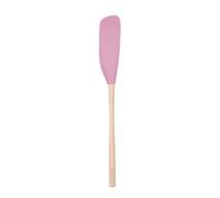 Tovolo Flex-Core Long-Handled Silicone Jar Scraper Spatula, Wood Handle, Heat-Resistant Silicone Head With Curved Front for Scooping & Scraping, Dishwasher-Safe & BPA-Free