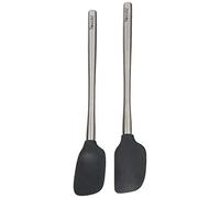Tovolo Flex-Core Stainless Steel Handled Mini Spatula & Spoonula, Charcoal - Set of 2