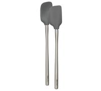 Tovolo Flex-Core Stainless Steel Handled Mini Spatula & Spoonula, Charcoal - Set of 2