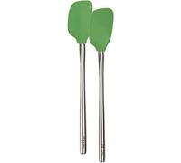 Tovolo Flex-Core Stainless Steel Handled Mini Spatula & Spoonula Set, Kitchen Utensil Set of 2, Heat-Resistant & BPA-Free Silicone Turner Heads, Safe for Cast Iron & Cookware Dishwasher-Safe