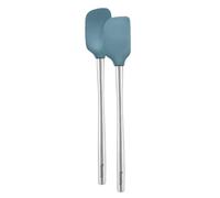 Tovolo Flex-Core Stainless Steel Handled Mini Spatula & Spoonula Set of 2, Kitchen Utensil Set, BPA-Free Silicone, Safe for Cast Iron & Cookware Dishwasher-Safe
