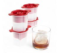 Tovolo Ice Cube Snowman Mold Holiday Ice Molds Silicone Set of 4 Christmas Stocking Stuffer for Adults Fun Festive Ice Sphere Makers