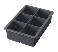 Tovolo Large King Craft Ice Mold Freezer Tray of 2" Cubes for Whiskey, Bourbon, Spirits & Liquor Drinks, BPA-Free Silicone, Charcoal, Set of 1