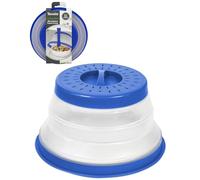 Tovolo Microwave Splatter Cover for Food, Small (Blue) - Collapsible & Vented Silicone Splatter Guard Lid - Microwave Plate & Dish Cover with Handle - BPA-Free Kitchen Gadget for Meal Prep