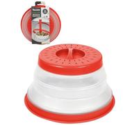 Tovolo Microwave Splatter Cover for Food, Small (Candy Apple Red) - Collapsible & Vented Silicone Splatter Guard Lid - Microwave Plate & Dish Cover with Handle - BPA-Free Kitchen Gadget for Meal Prep
