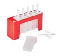 Tovolo Modern Pop Molds Popsicle Making Tray with Six Sticks for Mess-Free Frozen Treats, Candy Apple Red, Set of 6