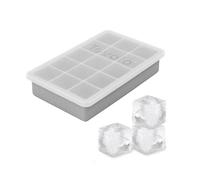 Tovolo Perfect Cube Ice Tray with Lid (Charcoal) -Stackable & Reusable Silicone Molds for Whiskey, Cocktails, 1 Pack, Oyster Gray
