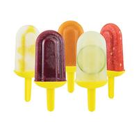Tovolo Popsicle Molds with Sticks (5-Pack, Classic) - Reusable Ice Pop Molds & Sticks for Homemade Flavored Ice Pops & Frozen Snacks - Popsicle Maker with Stand, Dishwasher Safe & BPA-Free