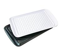 Tovolo Prep & Serve BBQ Trays Set of 2 (Large - Black/White) - Serving Trays for Kitchen, Grill, Meal Prep, Smoker, Griddle, Barbeque, & More/BPA-Free & Dishwasher-Safe