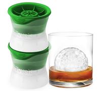 Tovolo Set of 3 Leak-Free, Slow-Melting Whisky & Spirits, Golf Ball Ice Novelty Drink Molds, Green, Sphere