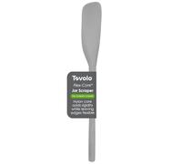 Tovolo Flex-Core Silicone Spatula Jar Scraper - Long-Handled Rubber Spatula with Angled Head for Scooping & Scraping - Heat-Resistant Spatulas for Kitchen Use, Dishwasher Safe & BPA-Free