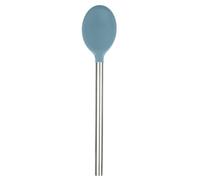 Tovolo Silicone Mixing Spoon with Stainless Steel Handle Blue Slate, Dishwasher Safe Heat Resistant Scratch Resistant Silicone Stirring Cooking Spoon for Nonstick Cookware Kitchen Utensils
