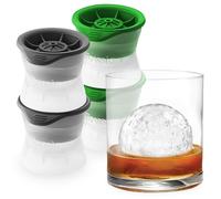 Tovolo Sports Themed Ice Molds, Assorted Set of 4 - Large Ice Mold Gift Set - Unique Ice Mold Chills Drinks - Odor-Free Freezer Storage, Dishwasher-Safe with Silicone Plunger