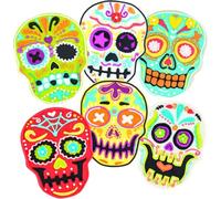 Tovolo Sugar Skull Templates Reverse, Dishwasher Safe, Set of 6 Cookie Stamps with Cutter
