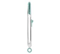 Tovolo Tip Top Tongs, Easy-Grip Kitchen Tongs for Cooking with Silicone Tips, Easy Locking Mechanism, Cooking Utensil with Resting Foot, Heat-Resistant & BPA-Free Silicone Tips - Light Aqua