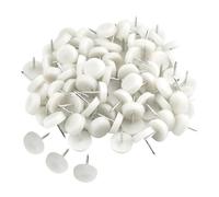 TOVOT 100 PCS Plastic Furniture Chair Table Leg Feet Diameter 15 mm Protector Pad Glide Nails White