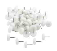 TOVOT 100PCS 16MM Nail-on Furniture Feet with Storage Box Chair Feet Protectors White Gliders Floor Protectors for Hardwood Furniture(16×5×20MM)