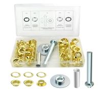 TOVOT 103PCS 1/2″Grommet Kit Golden Eyelet Kit Grommets with Installation Tools Eyelets Making kit for Leather Crafts Canvas Tarpaulin Punching Clothing DIY(Golden)