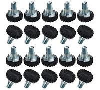 TOVOT 20PCS Adjustable Feet with Nuts M10 Table Feet Furniture Feet Screw-on Leveling Feet for Furniture Cabinet Chair(30×33MM)