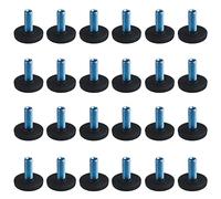 TOVOT 24 PCS M6*1MM(Pitch) Furniture Leveling Feet Table Feet Screw on Adjustable Furniture Levelers for Chair Cabinet (Black)