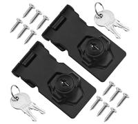 TOVOT 2PCS 2.5" Locking Hasp with Keys Shed Locks Heavy Duty Hasp Locks Latches for Door Cabinet Drawer (Keyed Alike)
