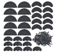 TOVOT 30PCS Shoe Heel Repair Plates Kit Black Heel Taps for Shoe Repair Sole Repair Pads with Nails Heel Replacement Plates(3 Types)