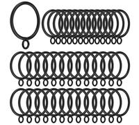 TOVOT 40PCS Curtains Rings 38MM Inner Diameter Curtain Metal Pole Rings Hoops for Drapery Hanging(Black)