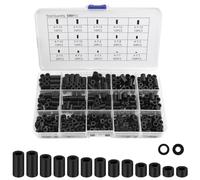TOVOT 500PCS Nylon Spacers and Washers Assortment Kit Round Plastic Spacers Nylon Washers for M3, M4 Screws, PCB Circuit Boards Electrical Control Equipment, DIY Electronic Devices