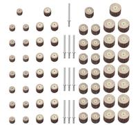 TOVOT 60PCS 10/12/15/20mm Diameter Mounted Flap Wheels with 1/8 Inch Mandrel 240 Grit Mounted Flap Wheels Set Small Flap Sanding Wheels