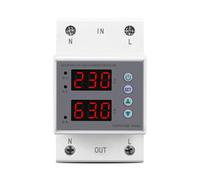 TOVPD1-63B 63A Din Rail 230V Adjustable Over Under Voltage Protective Device Protector Relay 3P 54m 1Pcs