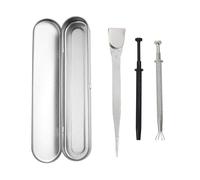 Tovyzalg 4-Claw Jewelry Grabber Tool with Diamond Plunger Stainless Steel Piercing Ball Grabber Set for Precision Tweezers, Bead Holder Electronic Components Waterproof Multifunctional (Silver+Black)