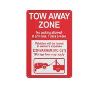 Tow Away Zone No Parking Allowed Any Time Sign Sign, 8 X 12 Grade Reflective Sheeting Rust Free Aluminum, Weather Resistant, Waterproof, Easy To Mount