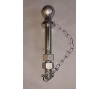 TOW BALL HITCH 22mm Pin 50mm Quad Tractor Long Threaded 190mm Cat 2 Chain