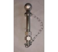 TOW BALL HITCH 32mm Pin 50mm Quad Tractor Long Threaded 190mm Cat 2 Chain