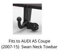 Tow Bar For Audi A5 (8TA) Sportsback 2009-2017 & 7 Pin Bypass Relay Kit - A074