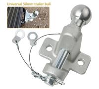 Tow Bar Towing Ball And Pin Coupling 50mm Tow Ball Heavy Duty High Reach Hitch 50mm Tow-Ball With Pin(Silver)