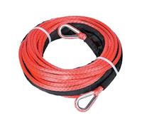 Tow cord, 50ft 1/4"(15m*6mm) Synthetic Winch Rope,for Off Road Vehicle Trucks(Red)